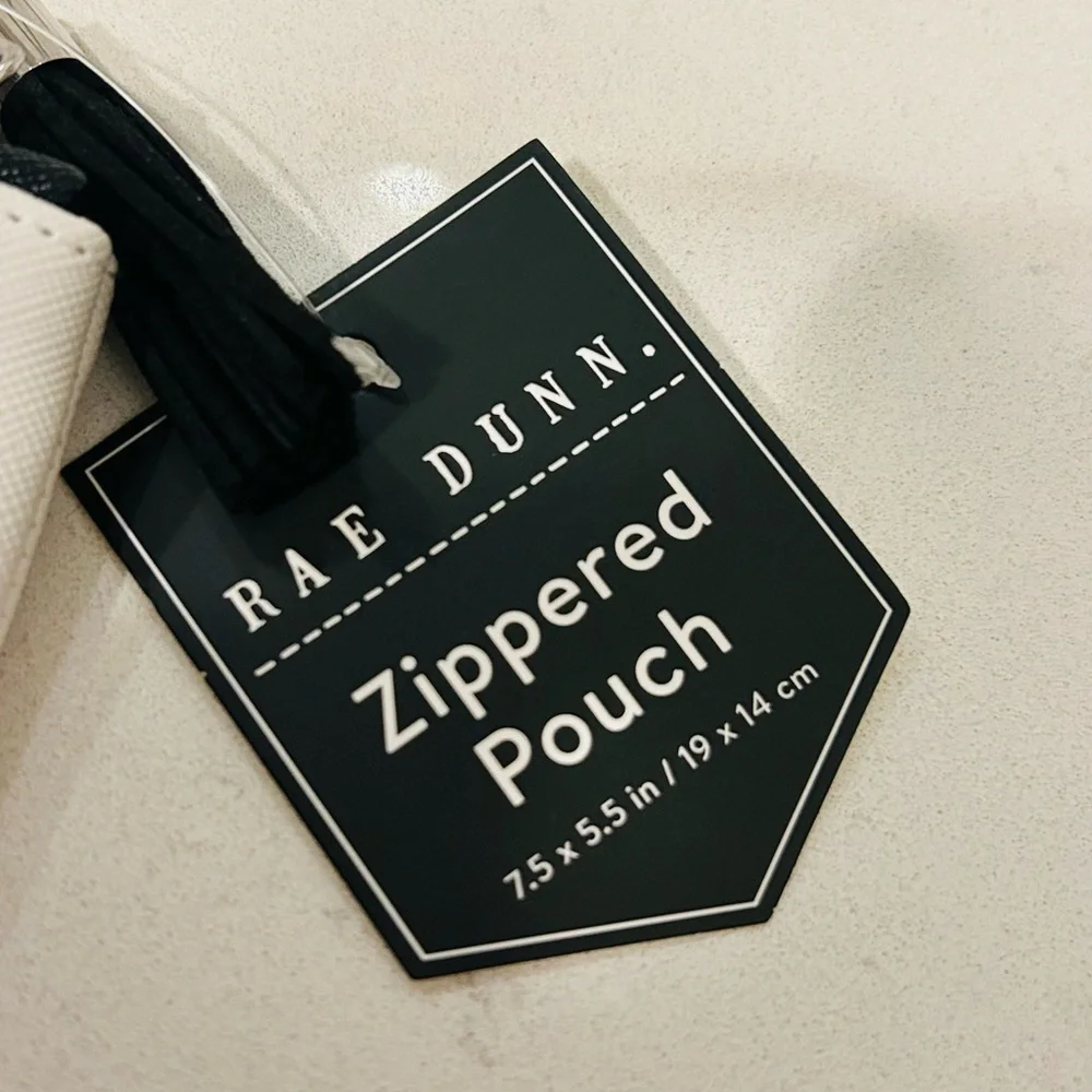 Rae Dunn White Teacher's Essentials Pouch